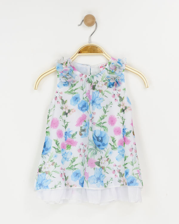 Picture of JH4371 GIRLS SLEEVELESS FLOWERY FRESH MATERIAL  DRESS